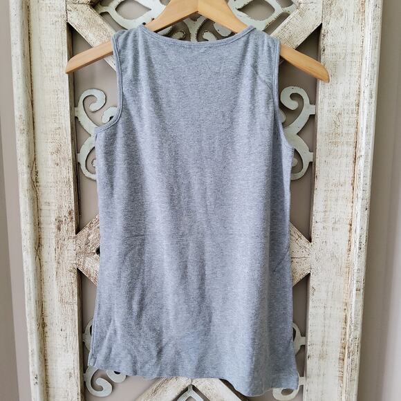 Cami Women's Sleeveless Basic Scoop Neck Cotton Tank Top in Gray Size Medium - Picture 3 of 3
